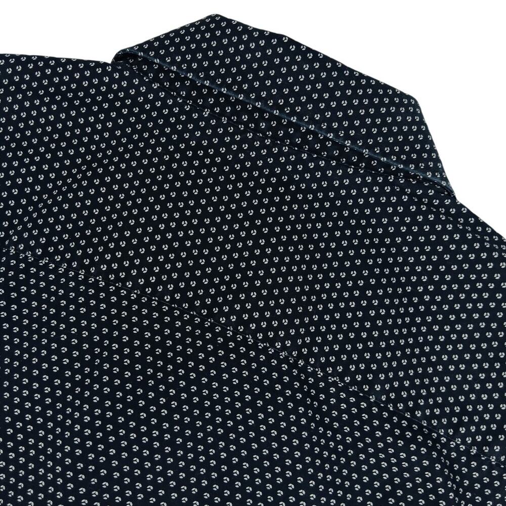 Banana Republic Slim‎ Fit Button Up Shirt Mens Large 16-16.5 Blue Navy Dot Party - Picture 2 of 13